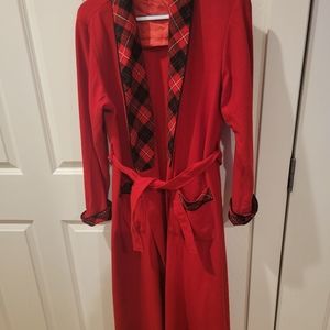 Vintage Pendelton Red/ Plaid Robe Woman's Size Medium Made in the USA